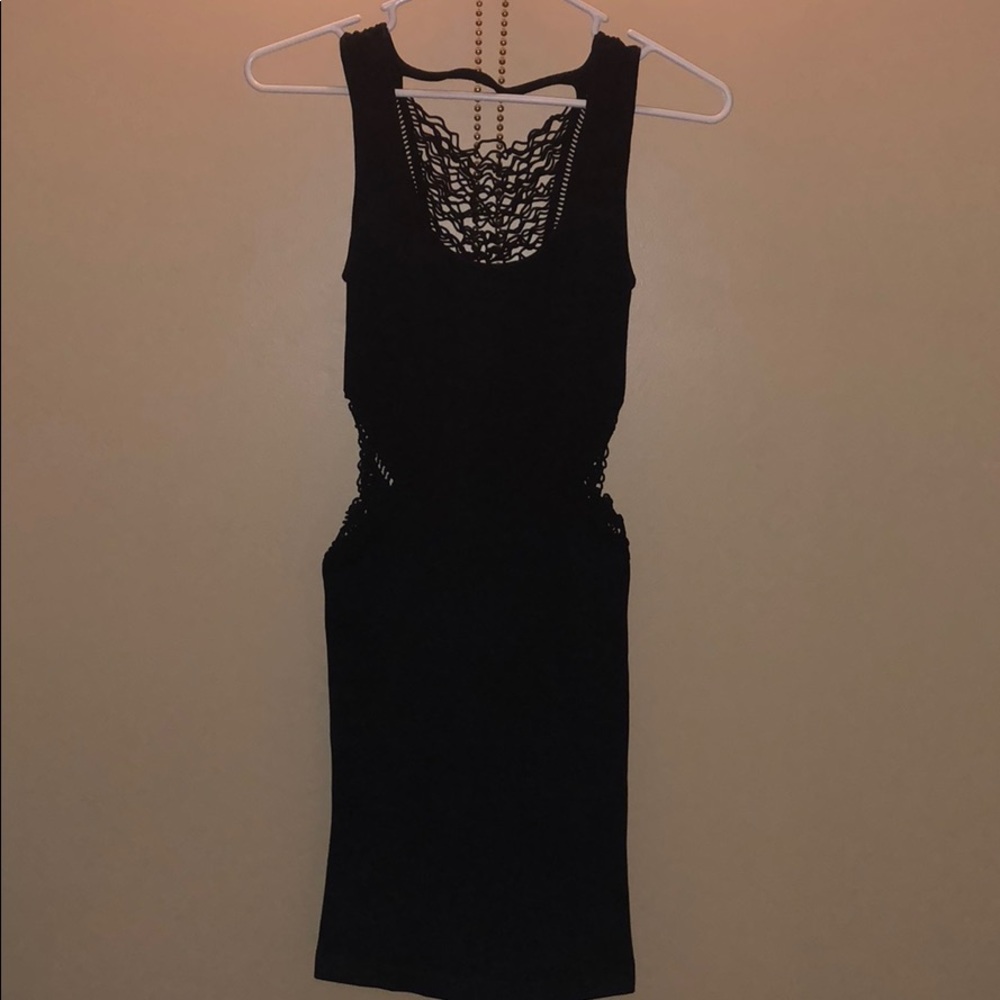 Tight black body con dress